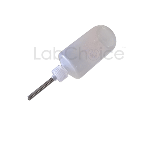 Animal feeding bottle made from polypropylene for laboratory and veterinary use.