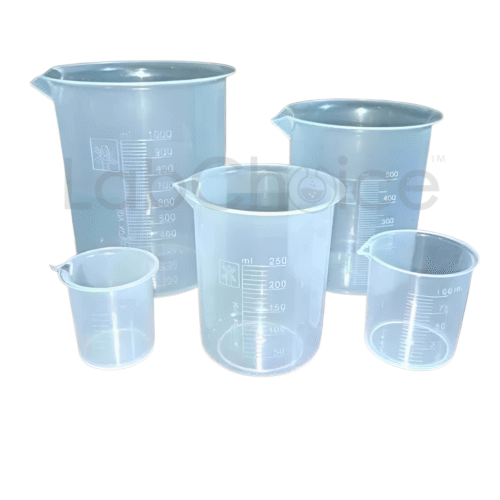 Polypropylene beakers, autoclavable laboratory beakers with chemical resistance.