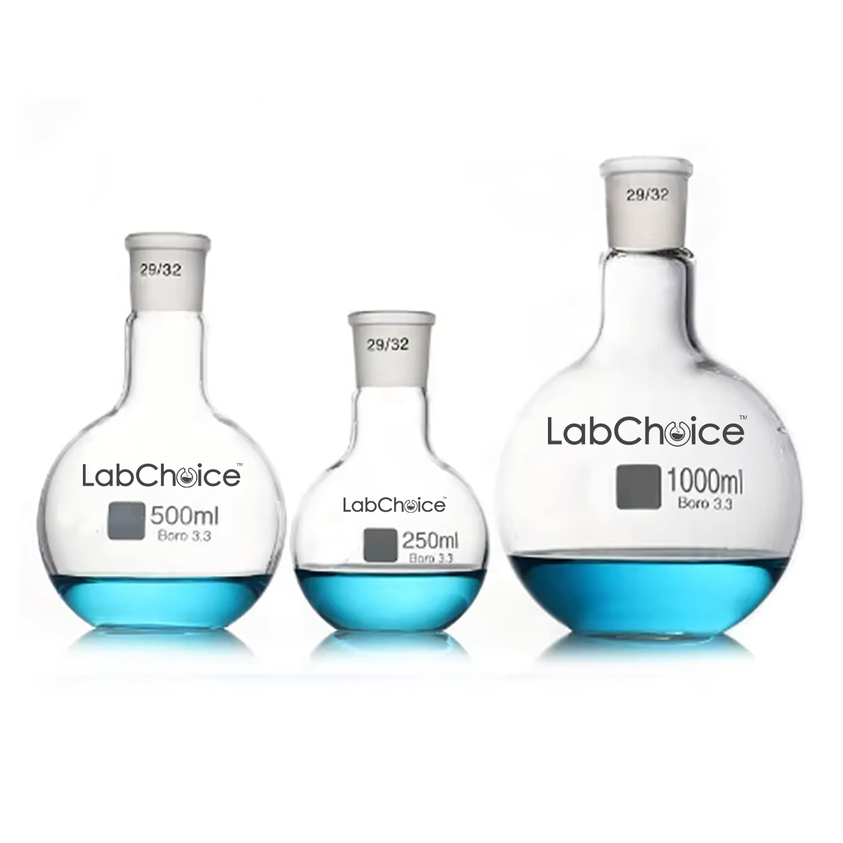 Flat Bottom Boiling Flask with Socket Joint and Short Neck – LabChoice Australia