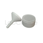 Polypropylene Buchner funnel for laboratory vacuum filtration, durable and autoclavable.