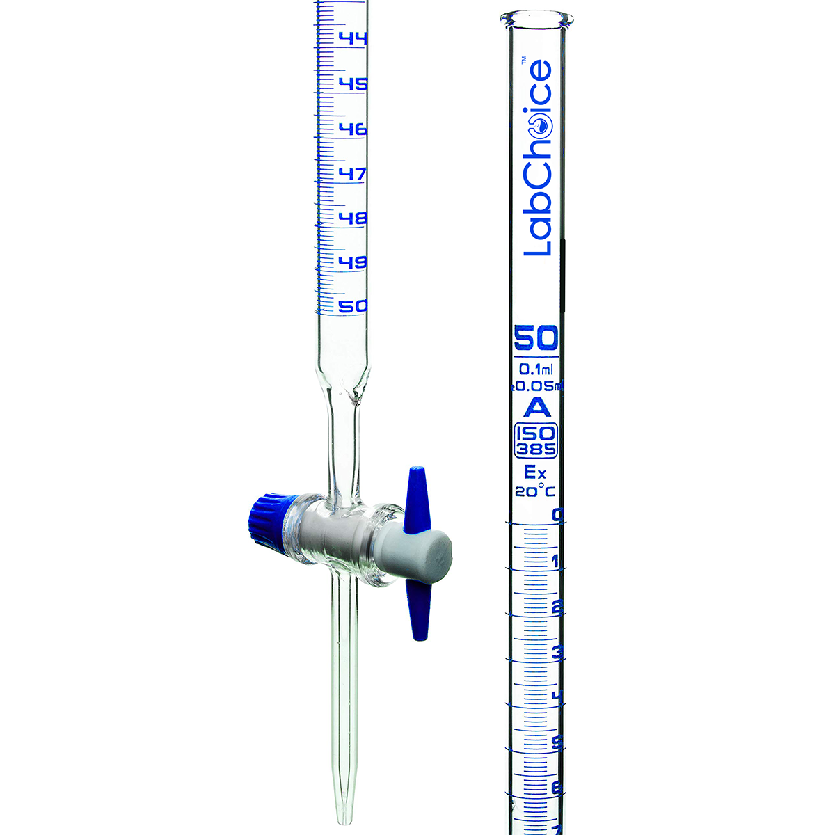 Burette Class A with Straight Bore and PTFE Stopcock BORO 3.3 Glass – LabChoice Australia