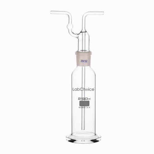 Drechsel Gas Washing Bottle with Interchangeable Joint Head – LabChoice BORO 3.3 Glass