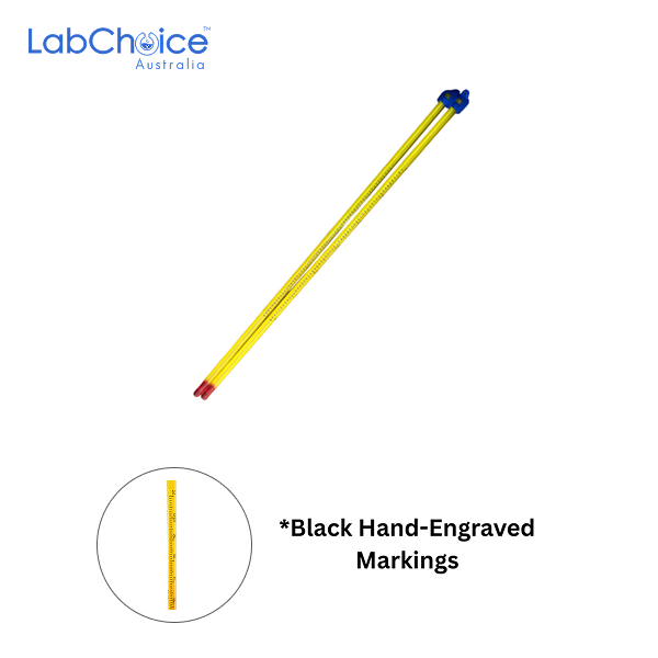 Glass Thermometer Red Spirit Filled Yellow Back Size 300mm LabChoice Australia 1
