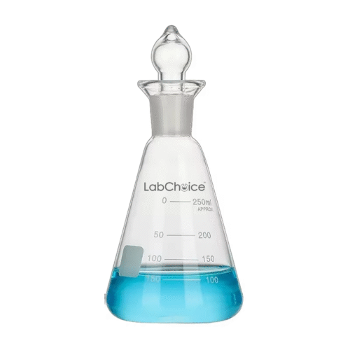 Iodine Flask with Ground Glass Stopper made from BORO 3.3 Borosilicate Glass – LabChoice Australia