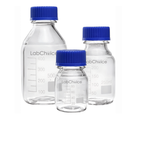 Reagent bottle narrow mouth with screw cap, graduated borosilicate glass BORO 3.3, LabChoice Australia
