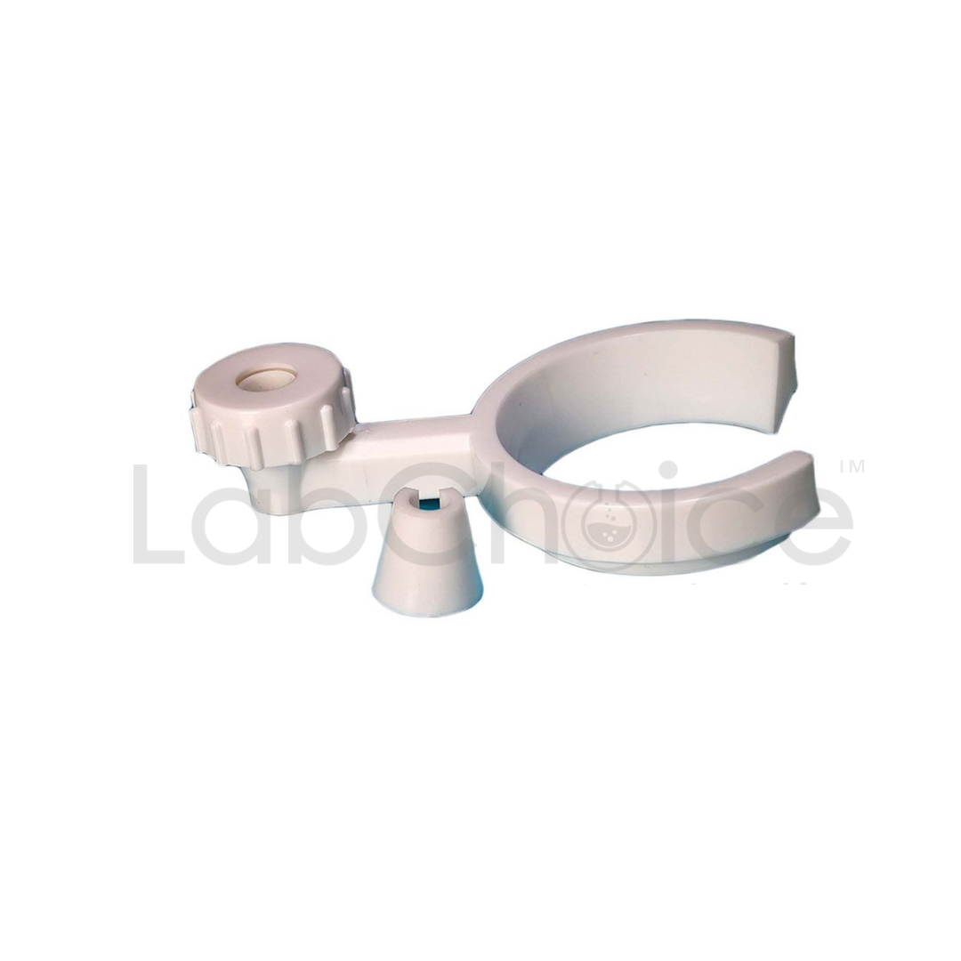 Separatory Funnel Holder Polypropylene – Durable, corrosion-resistant support for laboratory separatory funnels.