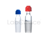 Thermometer cone adapter made from borosilicate glass with threaded top for secure thermometer fitting.