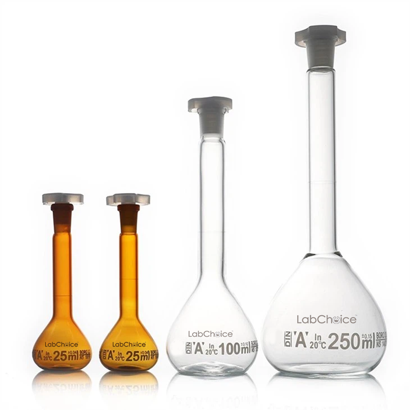 Volumetric Flask Class A with PE Stopper BORO 3.3 Glass – LabChoice Australia
