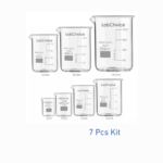 Glass beakers kit, low form beaker set, borosilicate glass BORO 3.3, 7 sizes available, LabChoice Australia