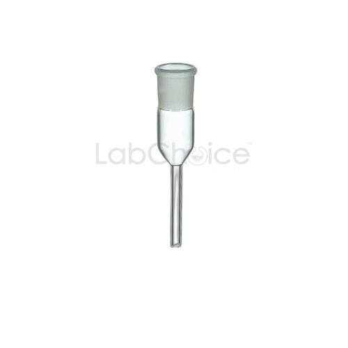 Receiver Straight Delivery Adapter made from Borosilicate Glass (BORO 3.3), designed for secure connection and efficient liquid transfer in distillation setups.