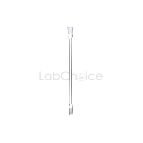 Air condenser made from BORO 3.3 borosilicate glass for natural air cooling in laboratory distillation and reflux setups supplied by LabChoice Australia.