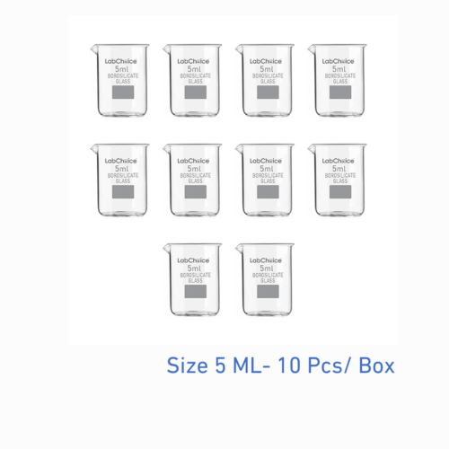 5 mL laboratory beaker, low form, borosilicate glass BORO 3.3, 10 piece pack, LabChoice Australia
