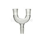 Claisen Head U-Shape Adapter made from BORO 3.3 borosilicate glass by LabChoice Australia – precision glass adapter for connecting multiple condensers or thermometers in distillation systems.