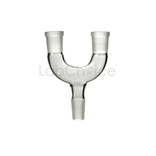Claisen Head U-Shape Adapter made from BORO 3.3 borosilicate glass by LabChoice Australia – precision glass adapter for connecting multiple condensers or thermometers in distillation systems.