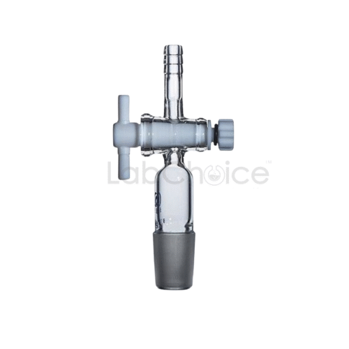 Cone Adapter Straight with PTFE Stopcock made from BORO 3.3 borosilicate glass by LabChoice Australia – precision laboratory glassware for controlled distillation and reflux applications.