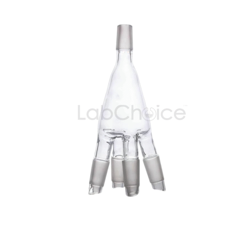 Cow Distillation Adapter BORO 3.3 Glass for continuous fraction collection – LabChoice Australia