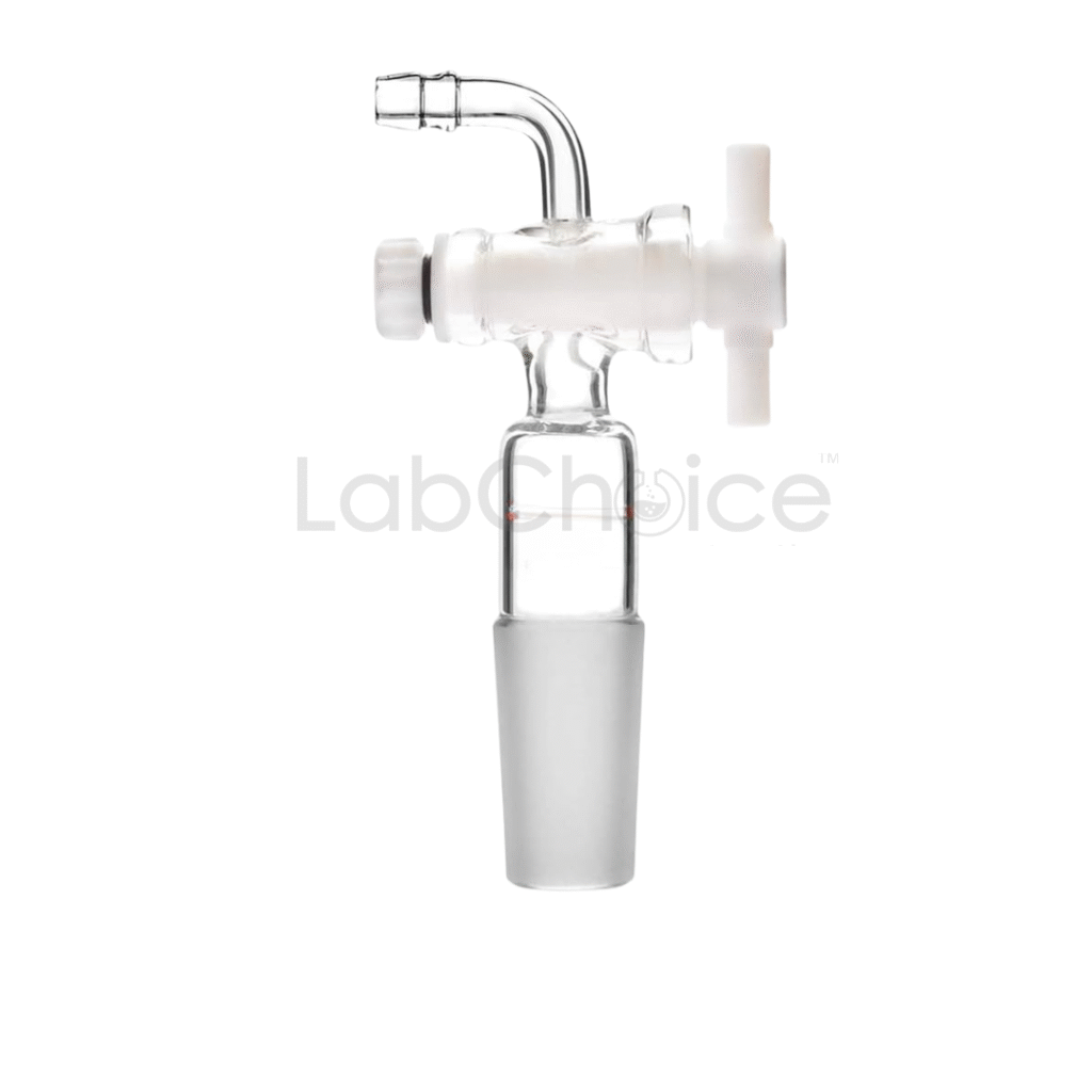 Adapter Flow Flow Control Bend Adapter, PTFE Stopcock, BORO 3.3
