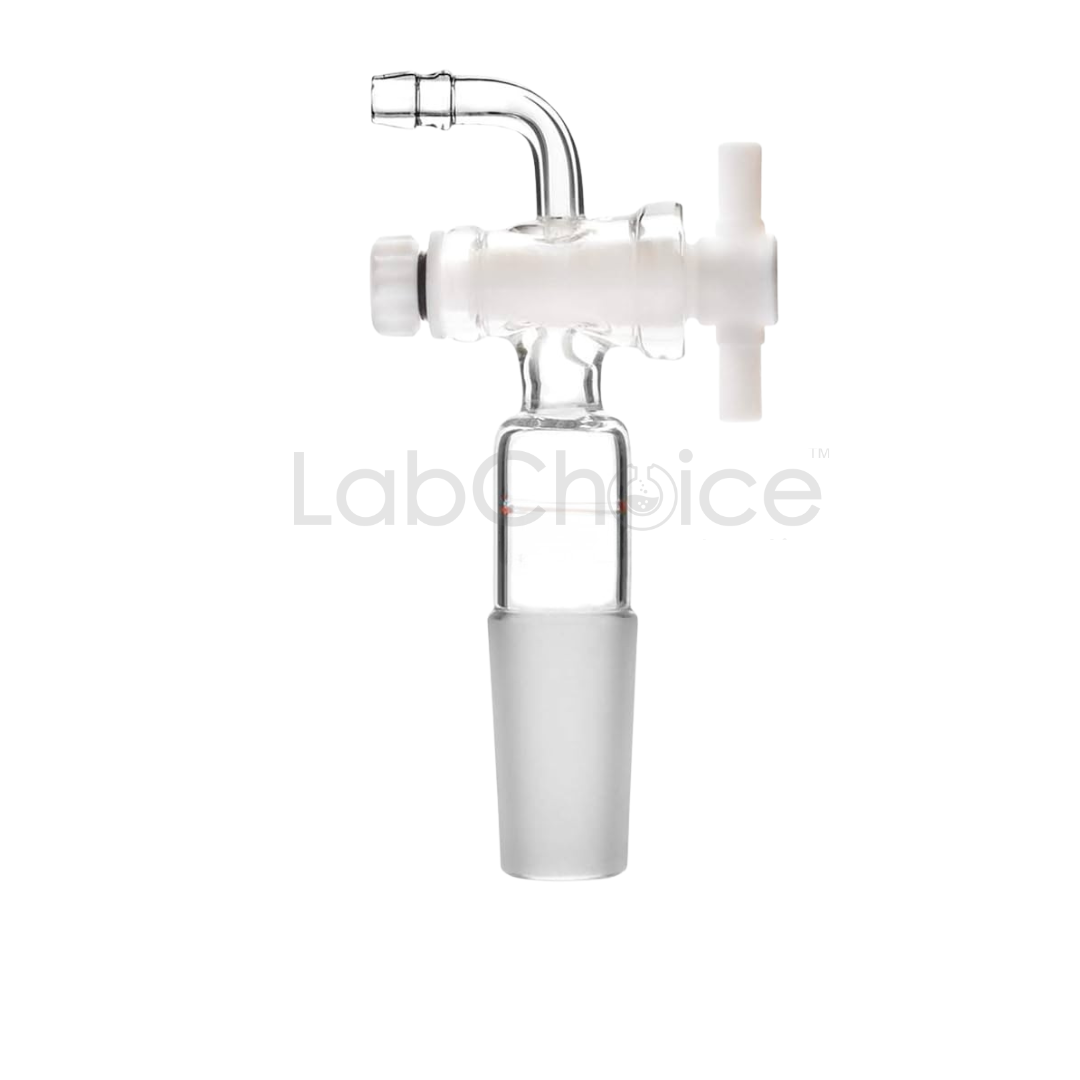 Flow Adapter Control with PTFE Stopcock made from BORO 3.3 Borosilicate Glass – LabChoice Australia