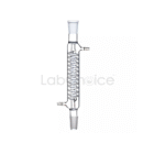 Graham coil condenser with internal spiral cooling coil made from BORO 3.3 borosilicate glass for high-efficiency condensation – LabChoice Australia.
