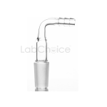 Hose Connection Adapter Bent made from BORO 3.3 borosilicate glass by LabChoice Australia – precision glass connector for liquid and gas transfer in laboratory setups