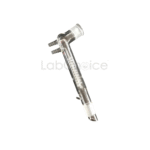 Angled reflux condenser made from BORO 3.3 borosilicate glass by LabChoice Australia, designed for efficient vapour cooling and continuous reflux in chemical reactions.
