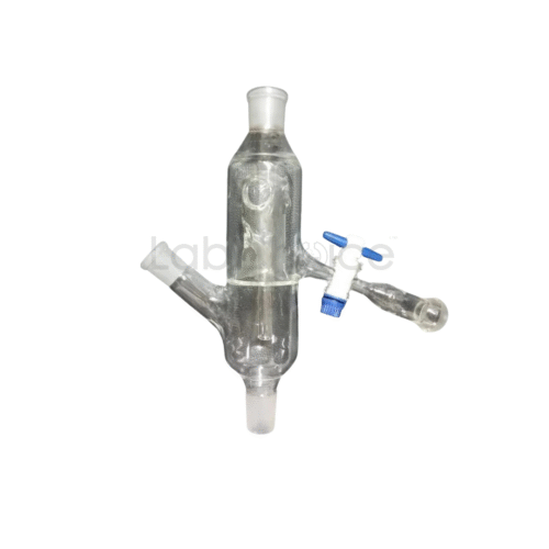 Reflux separator made from BORO 3.3 borosilicate glass by LabChoice Australia with PTFE stopcock for controlled condensate collection and phase separation in distillation setups.