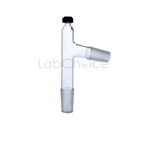 Still Head Thermometer Adapter made from BORO 3.3 borosilicate glass by LabChoice Australia – high-quality glass adapter for accurate temperature measurement in distillation setups.