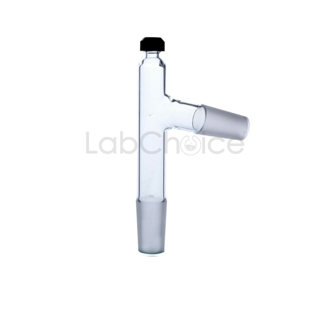 Still Head Thermometer Adapter made from BORO 3.3 borosilicate glass by LabChoice Australia – high-quality glass adapter for accurate temperature measurement in distillation setups.