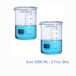 2000 mL laboratory beaker, low form, borosilicate glass BORO 3.3, 2 piece pack, LabChoice Australia