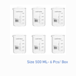 500 mL laboratory beaker, low form, borosilicate glass BORO 3.3, 6 piece pack, LabChoice Australia