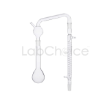 Ammonia distilling apparatus with Graham condenser and interchangeable joints made from BORO 3.3 borosilicate glass for laboratory analysis