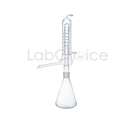 Compact distilling apparatus with Friedrichs condenser and interchangeable joints made from BORO 3.3 borosilicate glass for laboratory distillation setups