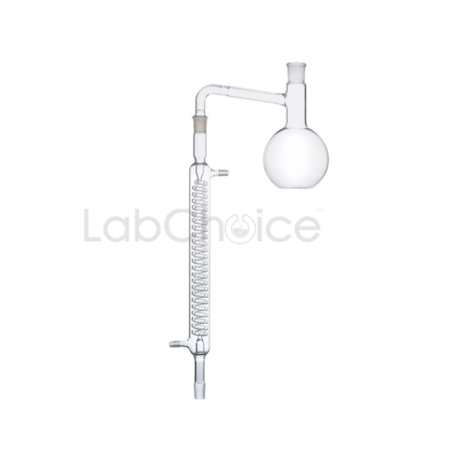Distilling apparatus with Graham condenser interchangeable joint borosilicate glass BORO 3.3 assembled for laboratory distillation supplied by LabChoice Australia