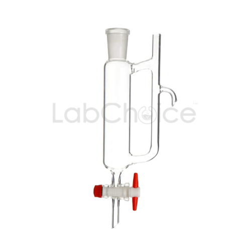 Oil and water separator receiver apparatus made from BORO 3.3 borosilicate glass, laboratory glassware used for separating immiscible liquids during distillation, supplied by LabChoice Australia.