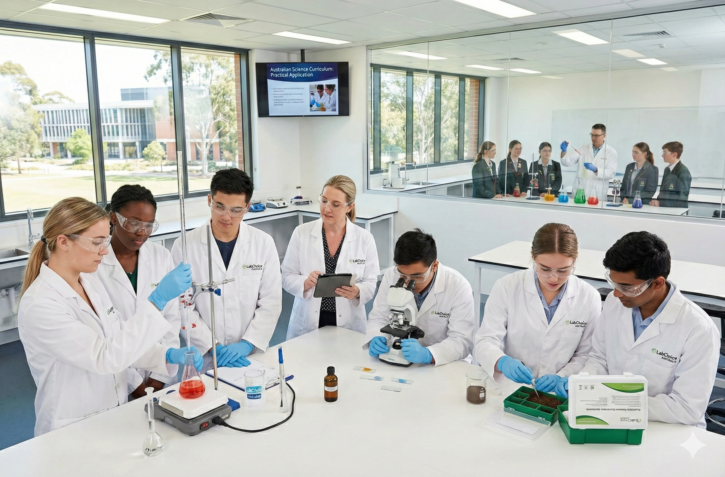 Educational science laboratory using LabChoice Australia glassware for teaching and experiments