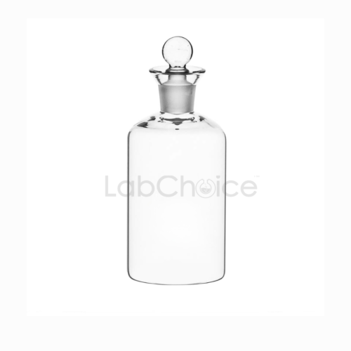 Biochemical Oxygen Demand (BOD) Bottle made from BORO 3.3 borosilicate glass, clear lab grade bottle for dissolved oxygen and BOD testing, supplied by LabChoice Australia.
