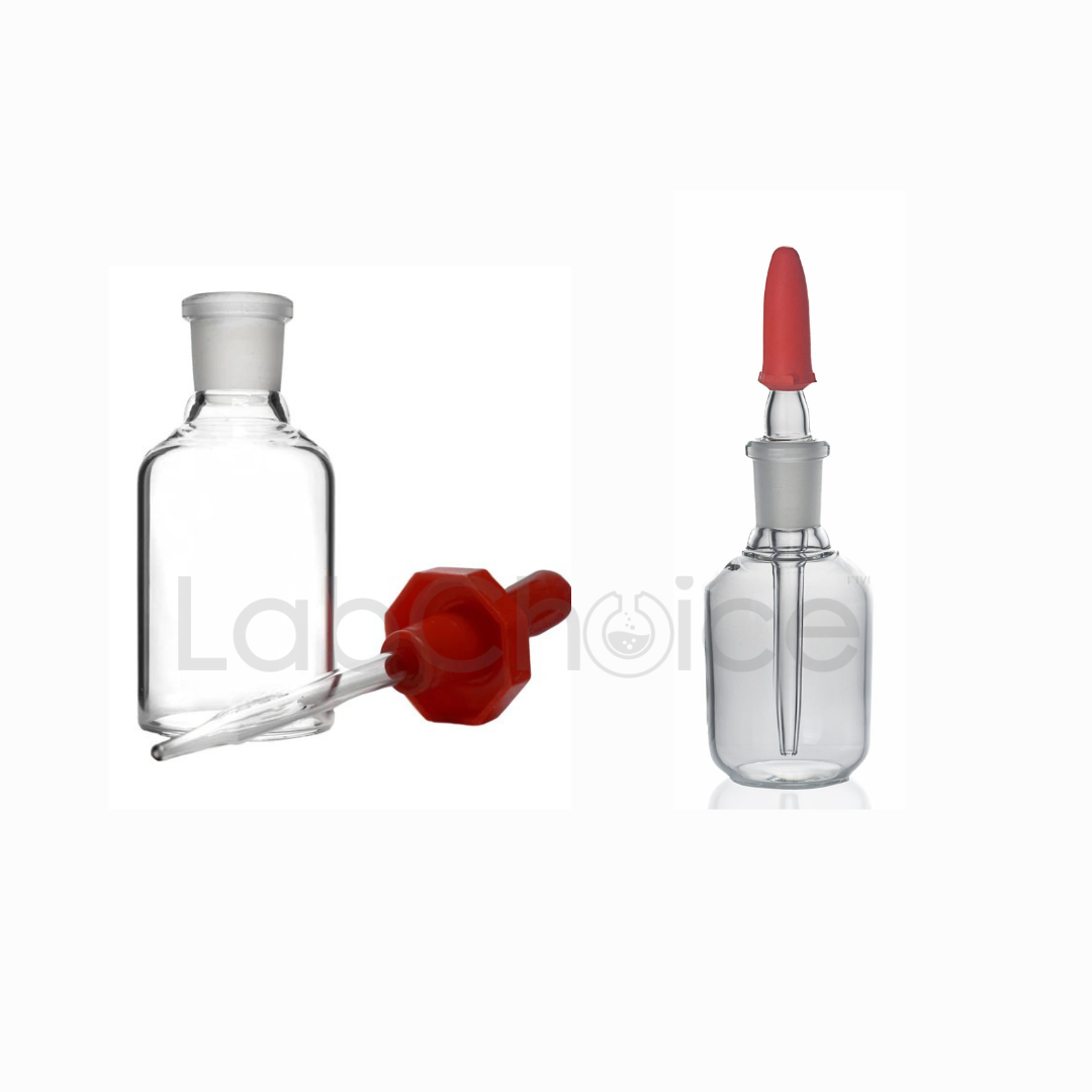 Dropping Bottle with Pipette, BORO 3.3 borosilicate glass, LabChoice Australia, for controlled dropwise dispensing of laboratory reagents.