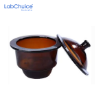 Amber glass desiccator with plain lid, BORO 3.3 borosilicate, dry storage container for moisture-sensitive samples, LabChoice Australia
