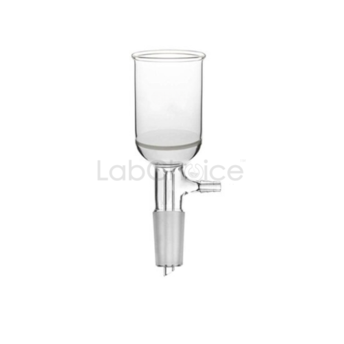Buchner funnel sintered with side arm in BORO 3.3 borosilicate glass for vacuum filtration, LabChoice Australia