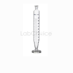 Crow receiver cylinder Class B with interchangeable stopper made from BORO 3.3 borosilicate glass, laboratory distillation receiver supplied by LabChoice Australia