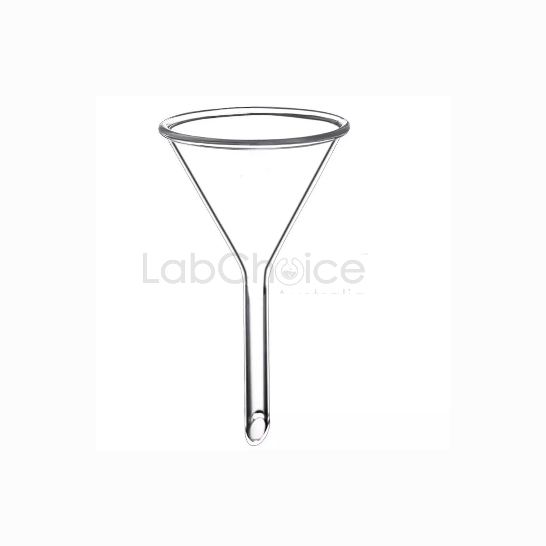 Filter Funnels 60 Degree Cone, BORO 3.3 Glass - LabChoice Australia Filter Funnels 60 degree cone long stem, BORO 3.3 borosilicate glass funnel for gravity filtration in laboratory use, LabChoice Australia.