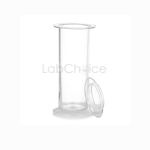 Gas jar with lid made from soda lime glass, laboratory gas collection jar supplied by LabChoice Australia