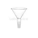 Jointed powder funnel made from BORO 3.3 borosilicate glass for clean transfer of powders into jointed lab glassware.