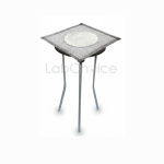 Laboratory tripod stand with wire gauze mat supporting glassware for heating over a Bunsen burner, supplied by LabChoice Australia