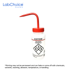 Acetone Wash Bottle 500 mL Labelled Safety Bottle Self Venting Red LabChoice Australia 2