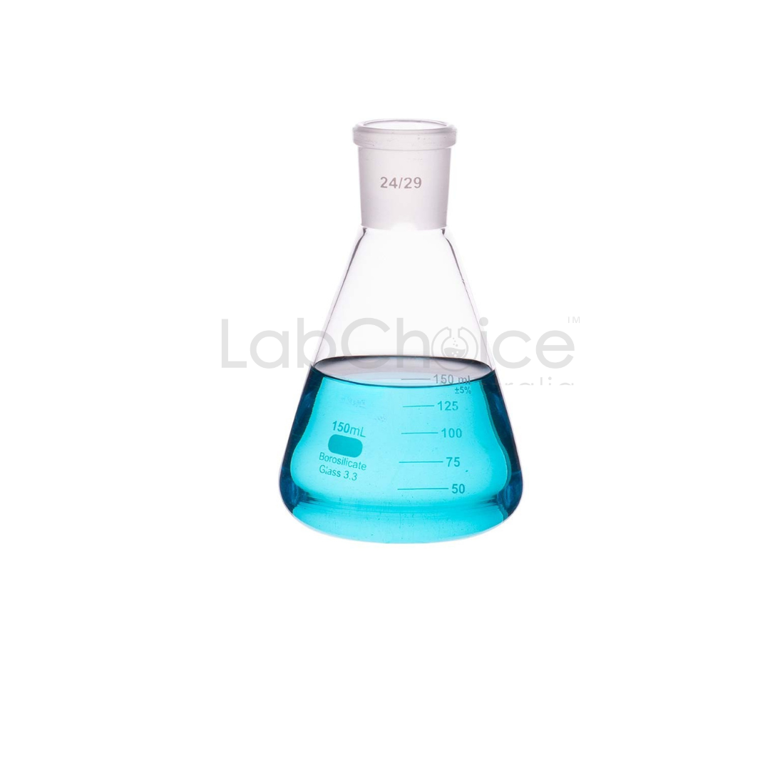Erlenmeyer Jointed Conical Flask made from BORO 3.3 borosilicate glass by LabChoice Australia