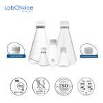 Polycarbonate Erlenmeyer Flask Baﬄed Bottom Sterile LabChoice Australia 1
