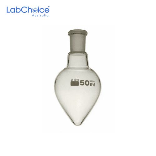 Pear-Shaped Flask with Joint, BORO 3.3 Glass - Image 1
