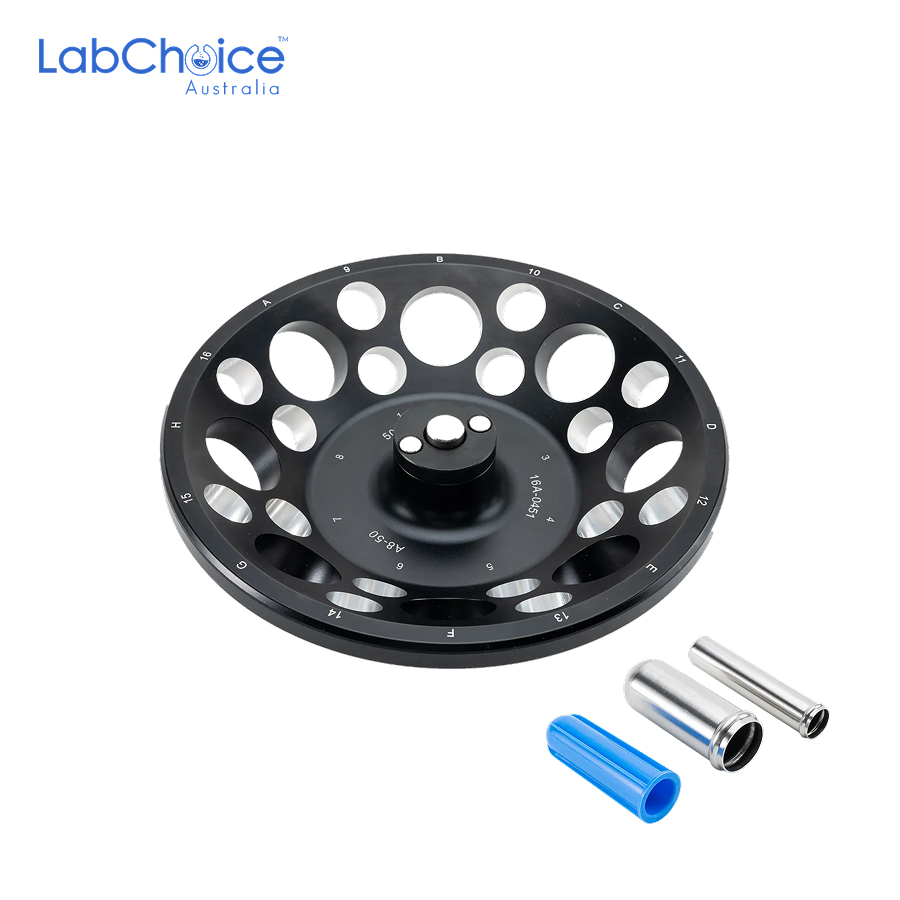 Fixed Angle Rotor for Low Speed Multi Rotor Centrifuge 8 Place for 50 mL Tubes or 16 Place for 15 mL Tubes up to 5000 rpm LabChoice Australia