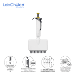 Hipipette Adjustable 12 Channel Manual Pipette Fully Autoclavable and Colour Coded Coded Single Channel Mechanical Pipette LabChoice Australia